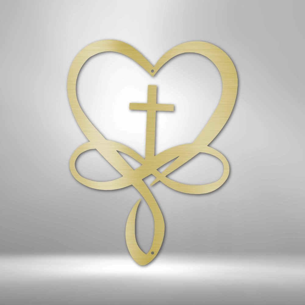 Love Infinity Cross - Steel SignCustomly Gifts