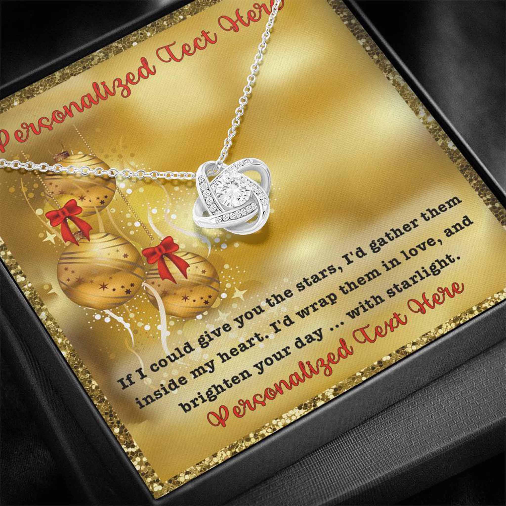 Love Knot Necklace Christmas Give You The Stars Personalized Insert CardCustomly Gifts
