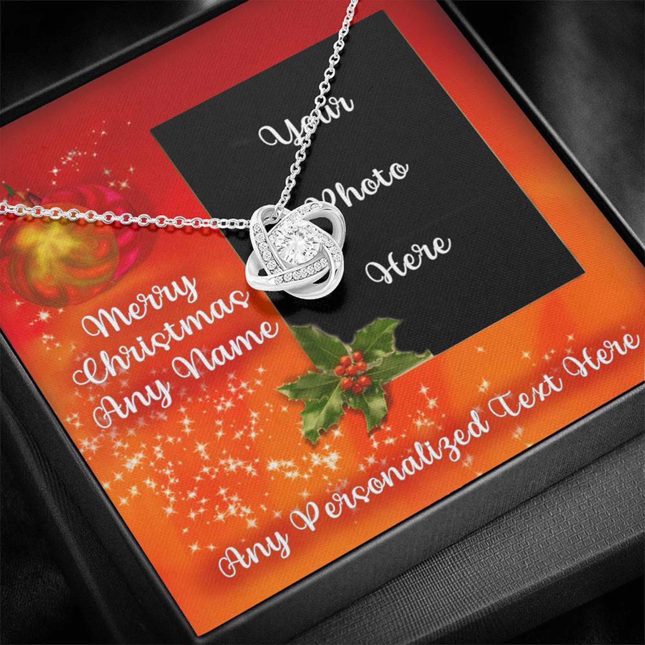 Love Knot Necklace Christmas Photo v1 Personalized Insert CardCustomly Gifts
