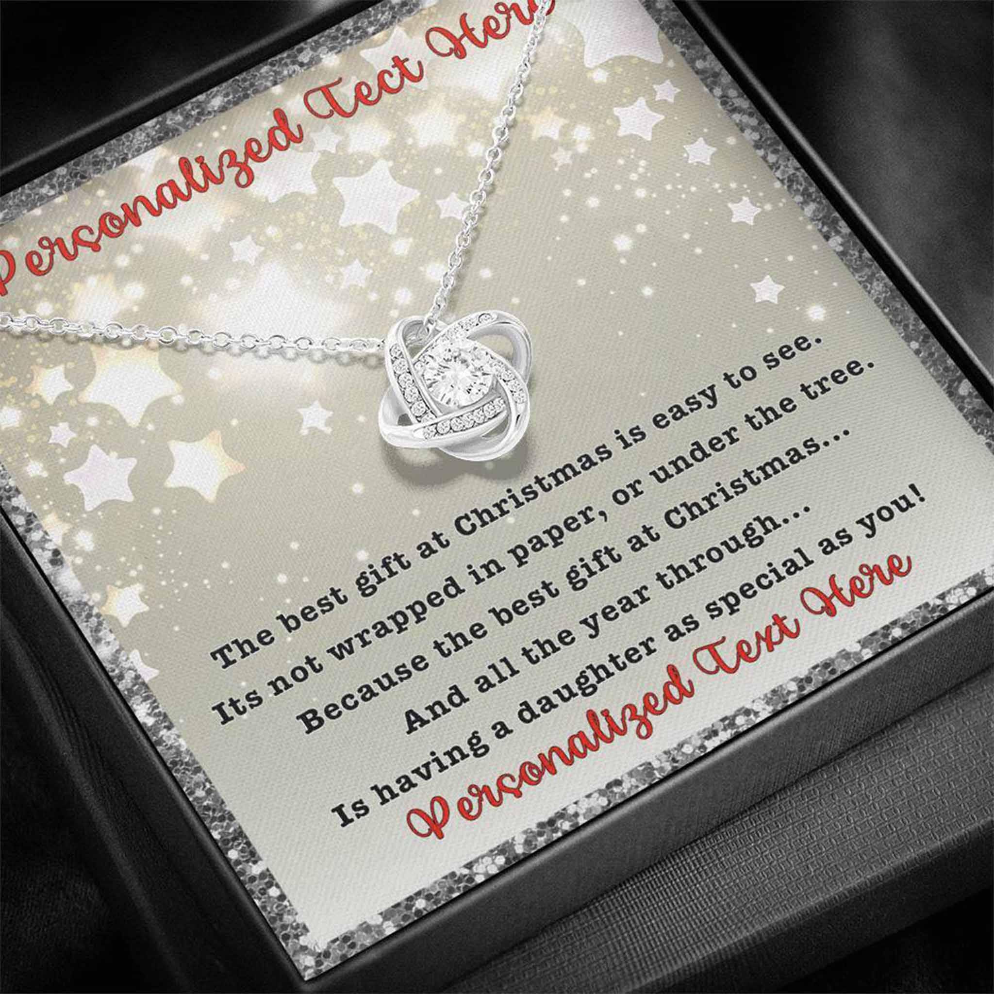Love Knot Necklace Daughter Best Gift At Christmas Personalized Insert CardCustomly Gifts