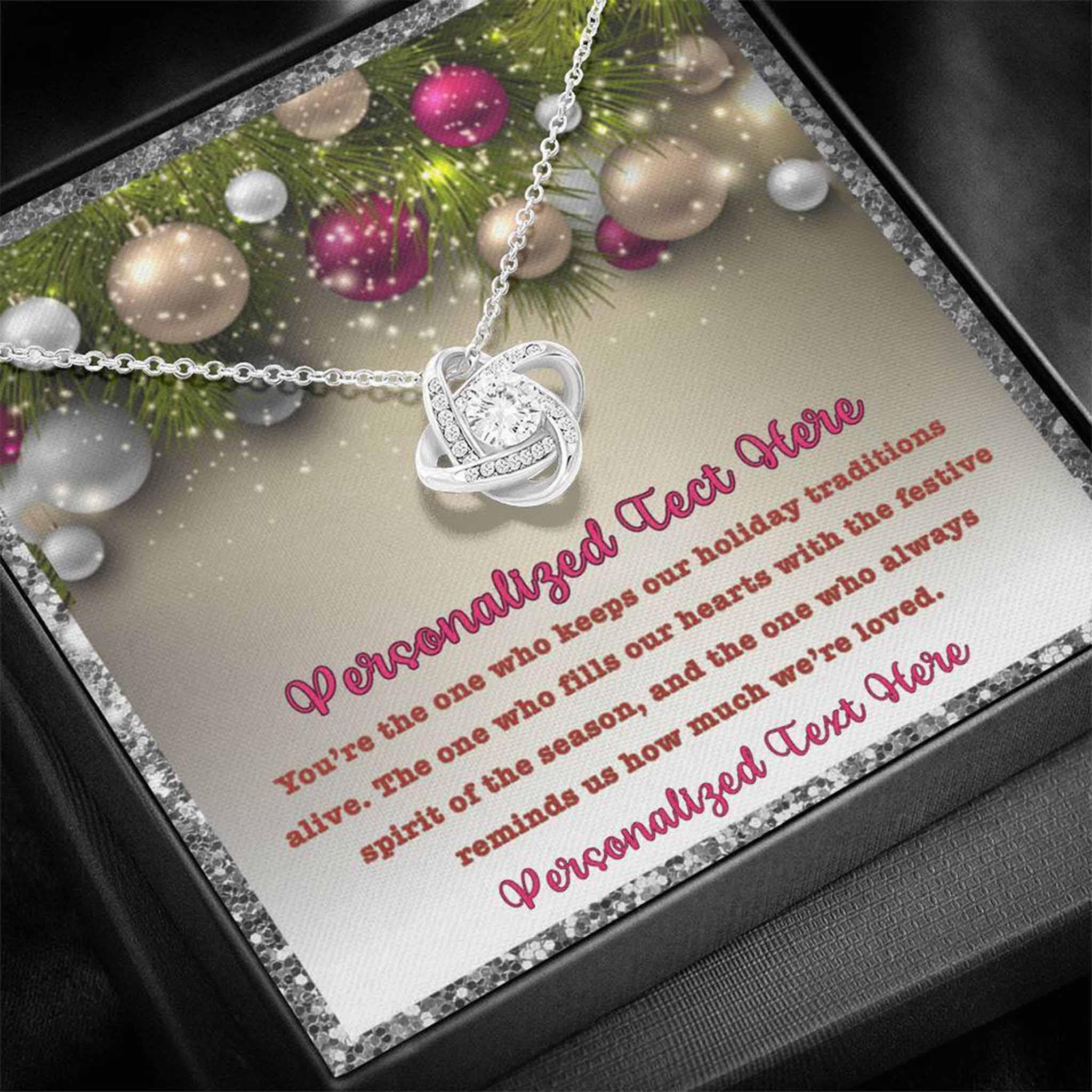 Love Knot Necklace Grandmother Christmas How Much We're Loved Personalized Insert CardCustomly Gifts