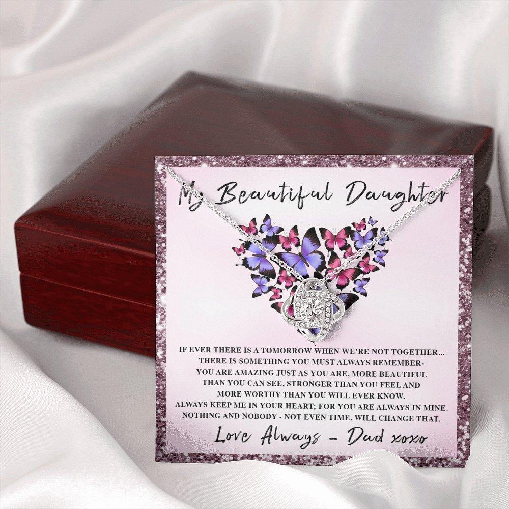 Love Knot Necklace If Ever There Is a Tomorrow Butterflies Heart Personalized Insert CardCustomly Gifts