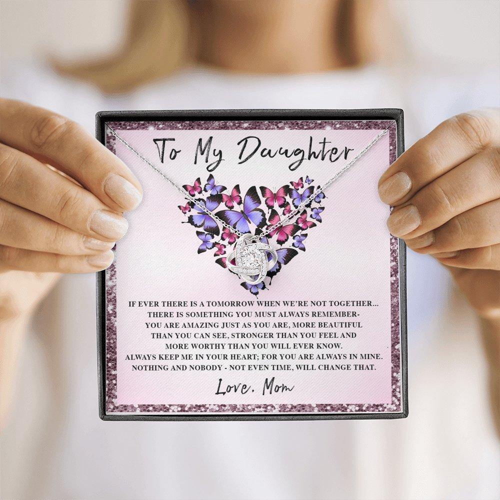 Love Knot Necklace If Ever There Is a Tomorrow Butterflies Heart Personalized Insert CardCustomly Gifts