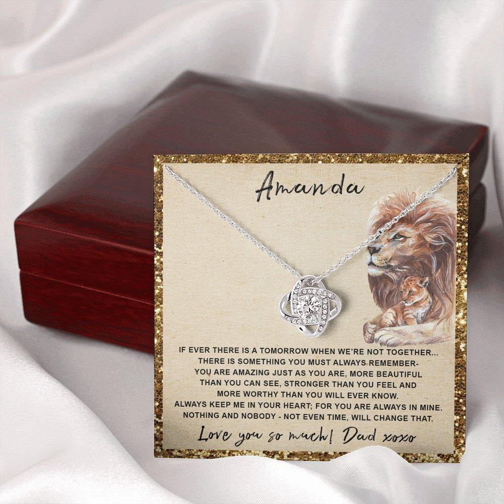 Love Knot Necklace If Ever There Is a Tomorrow Lion Cub Personalized Insert CardCustomly Gifts