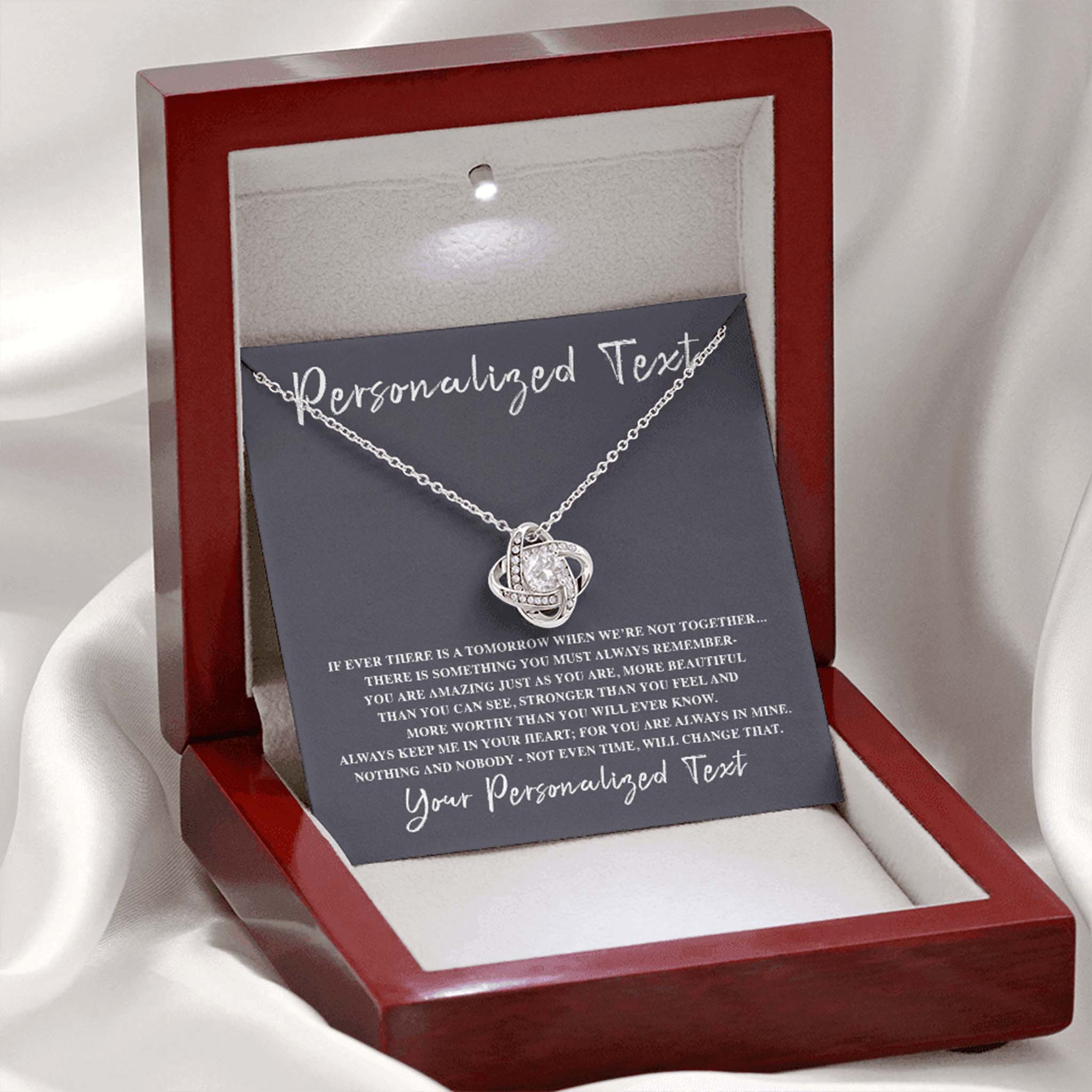 Love Knot Necklace If Ever There Is a Tomorrow - Love Personalized Insert CardCustomly Gifts