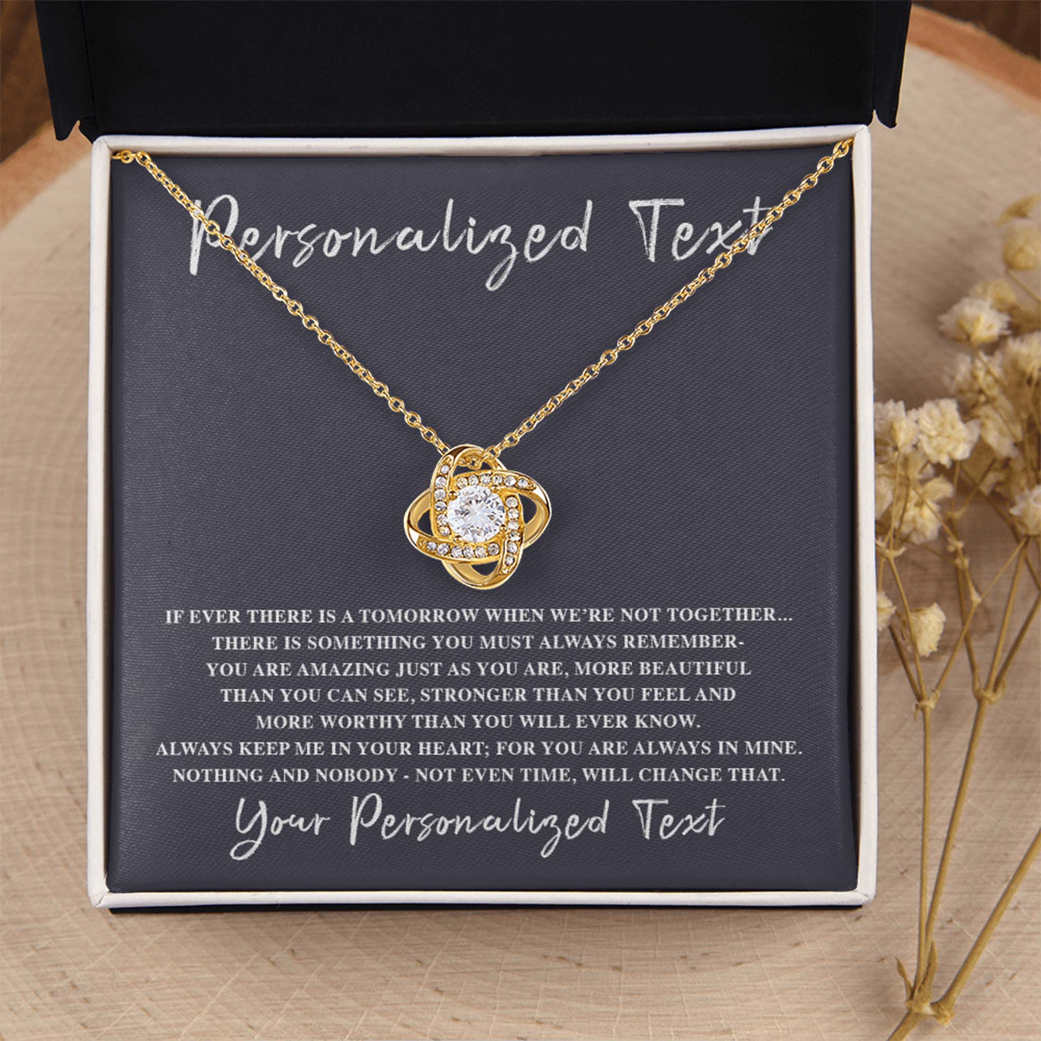Love Knot Necklace If Ever There Is a Tomorrow - Love Personalized Insert CardCustomly Gifts