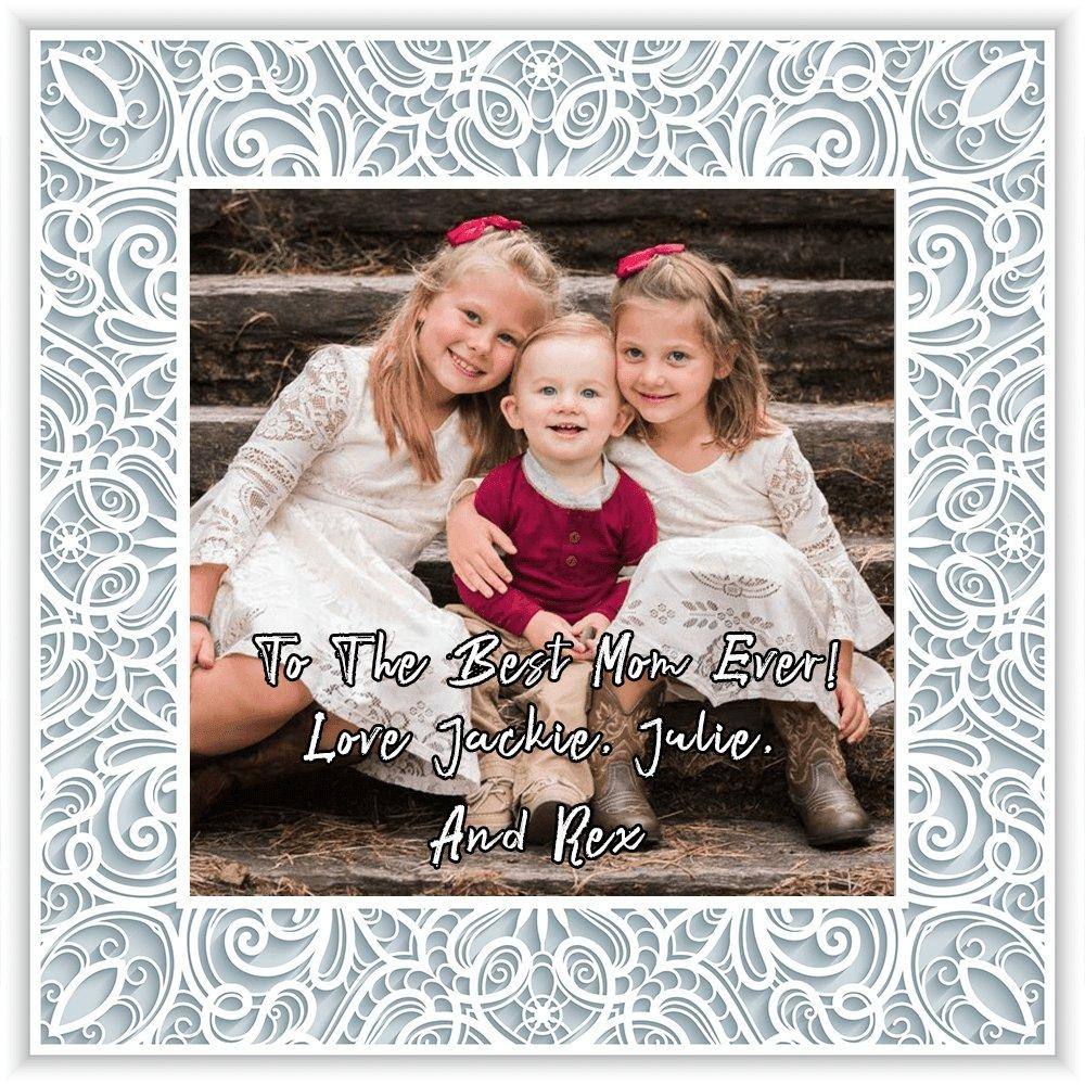 Love Knot Necklace Lace Frame v1 Personalized Photo Text Insert CardCustomly Gifts