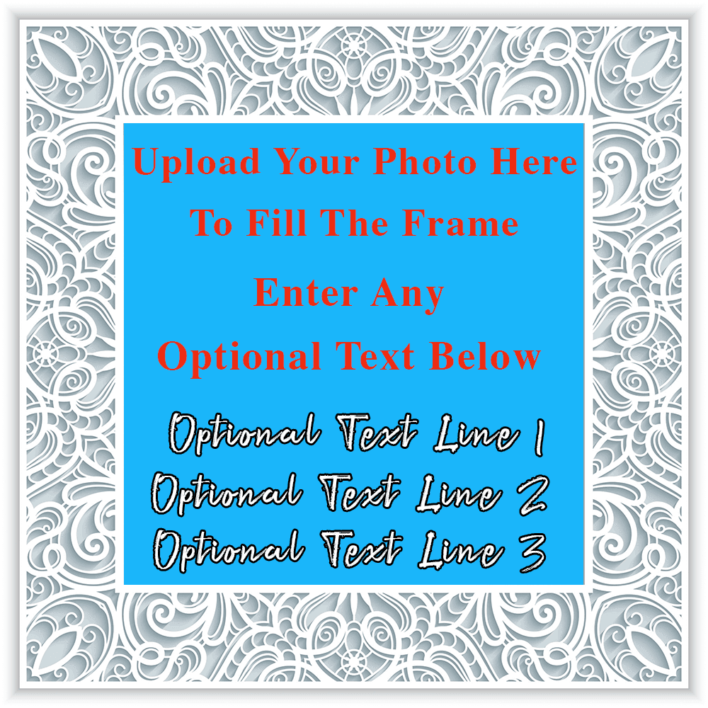 Love Knot Necklace Lace Frame v1 Personalized Photo Text Insert CardCustomly Gifts