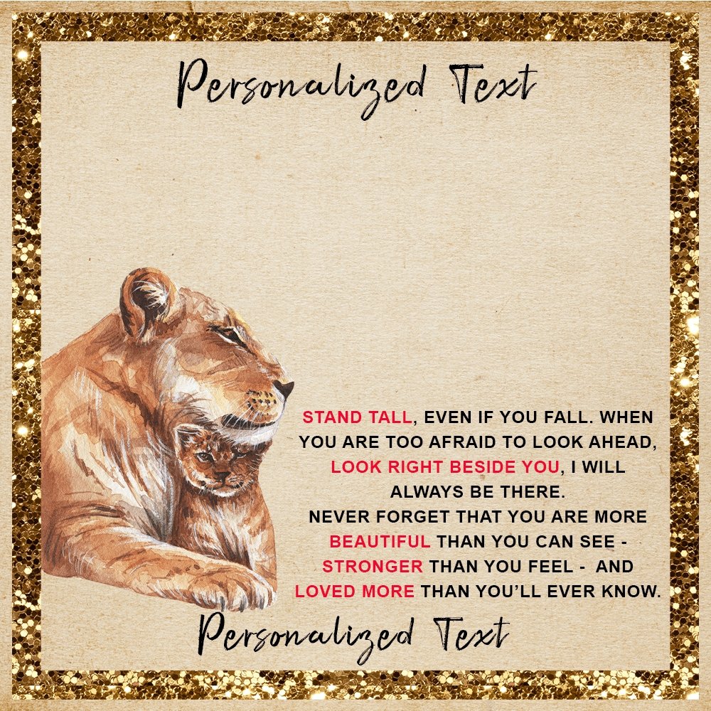 Love Knot Necklace Stand Tall Lioness and Cub Personalized Insert CardCustomly Gifts