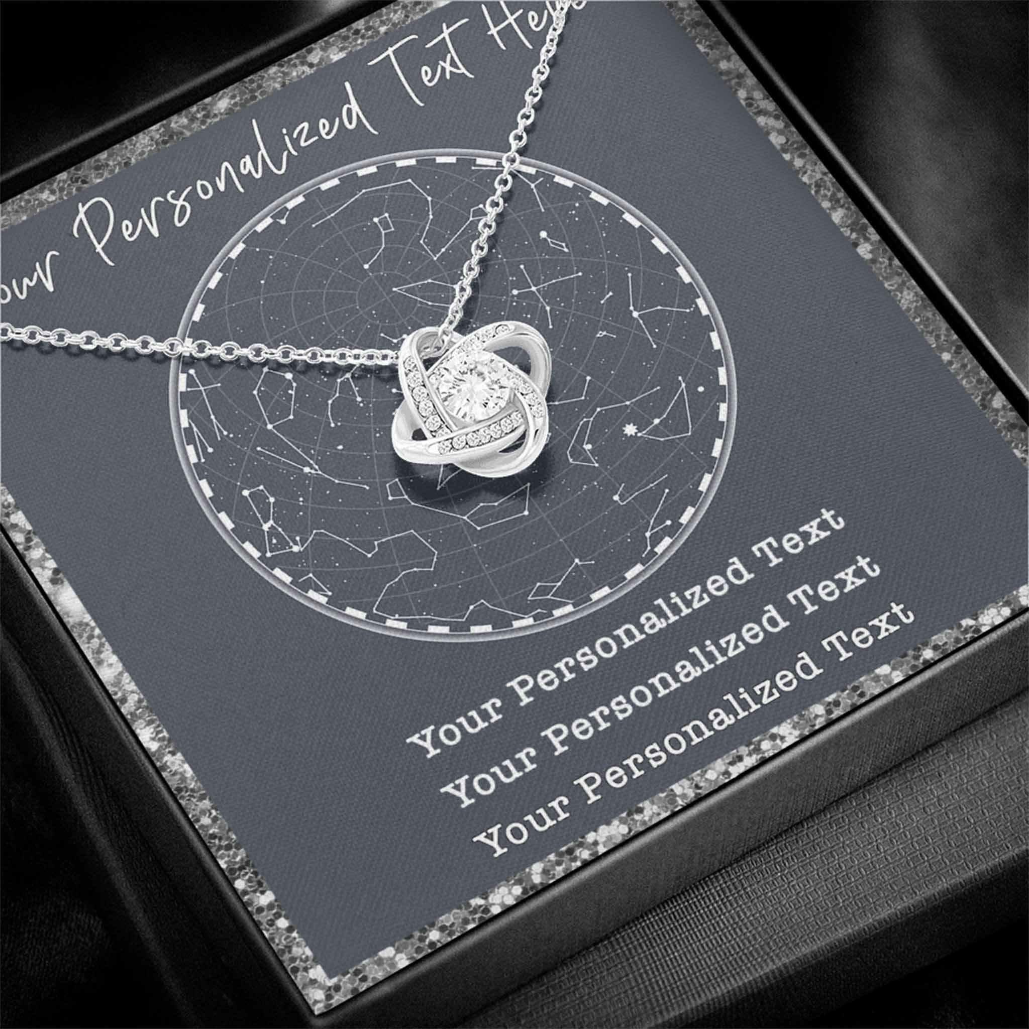 Love Knot Necklace Star Map v1 Personalized Insert CardCustomly Gifts