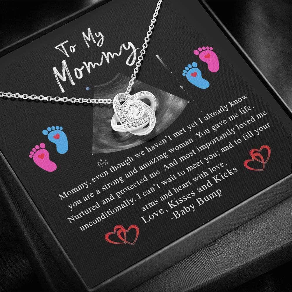 Love Knot Necklace To My Mommy v1 Personalized Sonogram Image And From Text New Mom To Be Insert CardCustomly Gifts