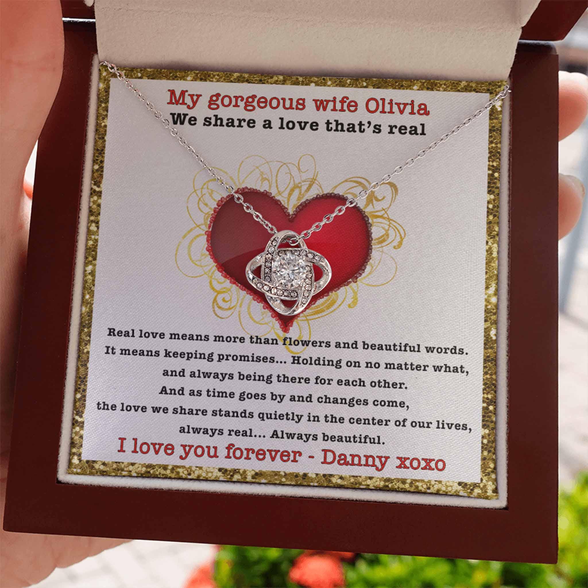 Love Knot Necklace We Share A Love Personalized Insert CardCustomly Gifts