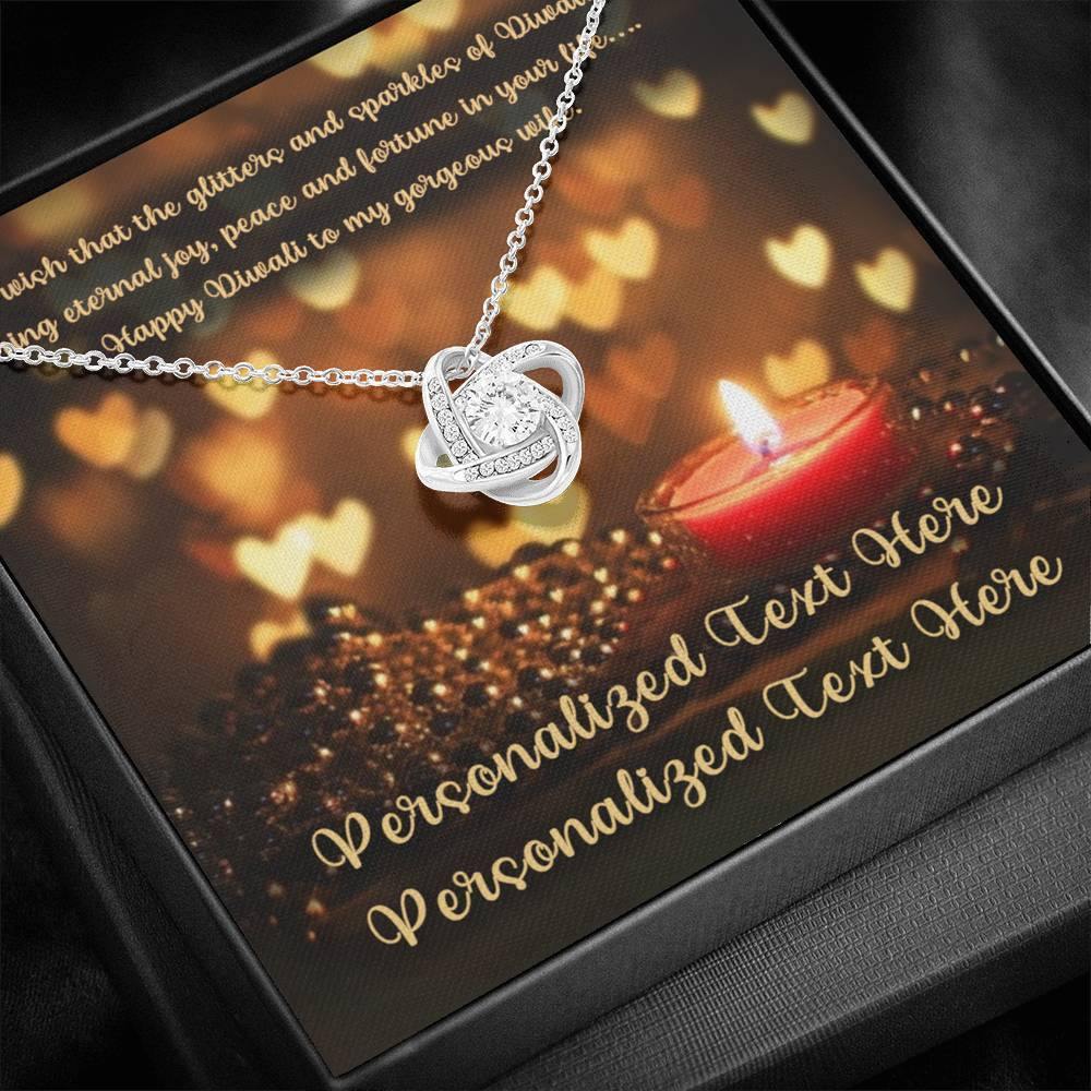 Love Knot Necklace Wife Happy Diwali v5 Personalized Insert CardCustomly Gifts