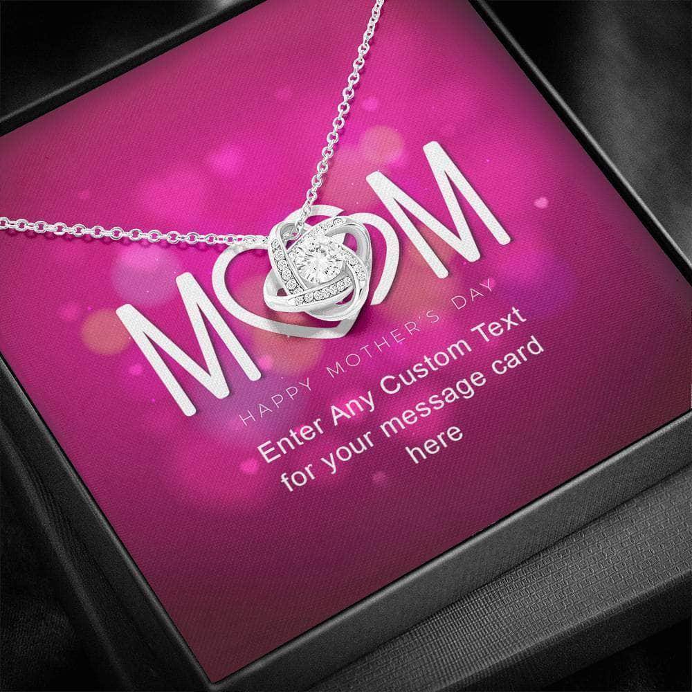 Love Knot Necklace With Mom Hearts Happy Mother's Day Personalized Insert CardCustomly Gifts