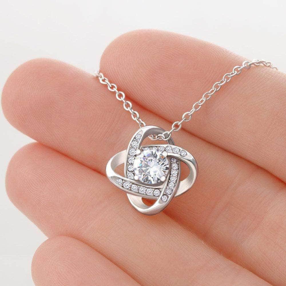 Love Knot Necklace With Will You Be My Bridesmaid? Burg-Gld Personalized Insert CardCustomly Gifts