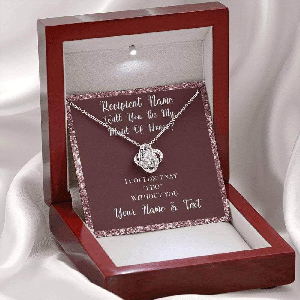 Love Knot Necklace With Will You Be My Maid Of Honor? Burg-Burg Personalized Insert CardCustomly Gifts