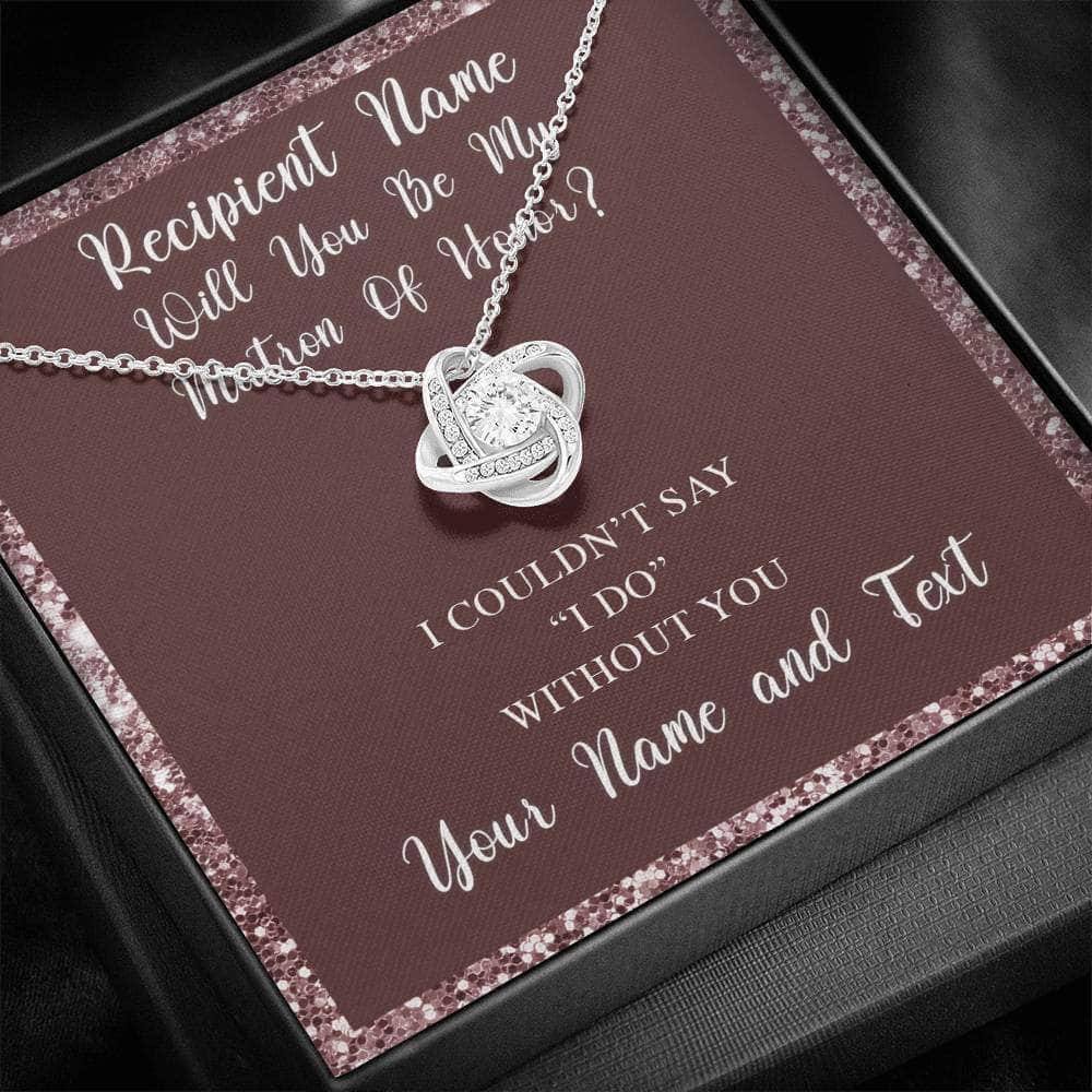 Love Knot Necklace With Will You Be My Matron Of Honor? Burg-Burg Personalized Insert CardCustomly Gifts