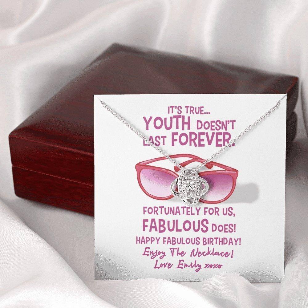 Love Knot Necklace Youth Fabulous v1 Birthday Personalized Insert CardCustomly Gifts