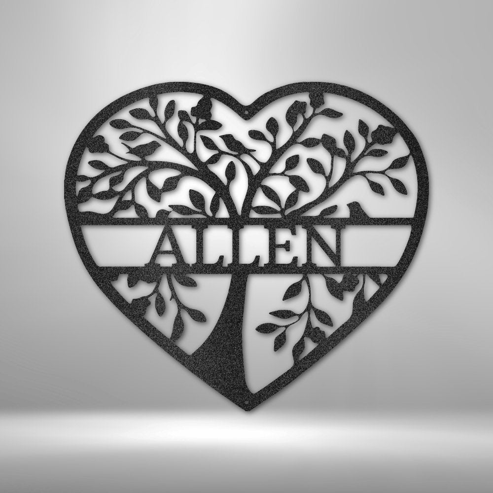 Loving Family Tree Personalized Name Text Steel SignCustomly Gifts