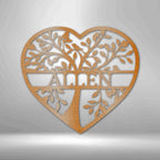 Loving Family Tree Personalized Name Text Steel SignCustomly Gifts