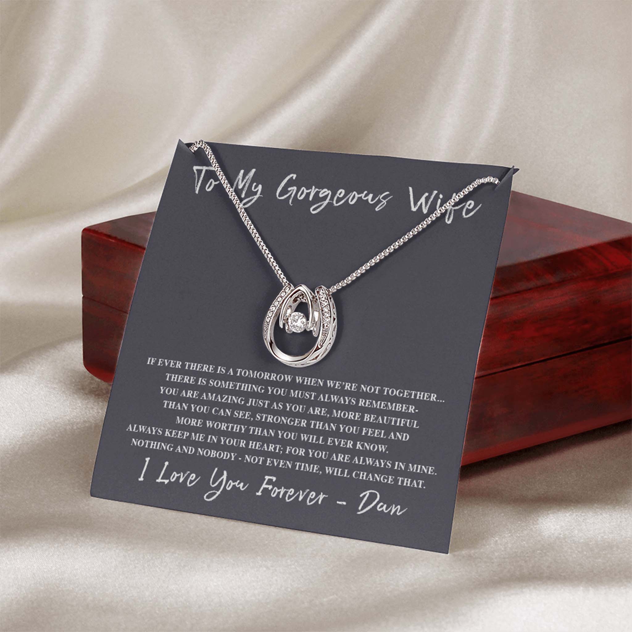 Lucky In Love Necklace If Ever There is a Tomorrow Personalized Insert CardCustomly Gifts