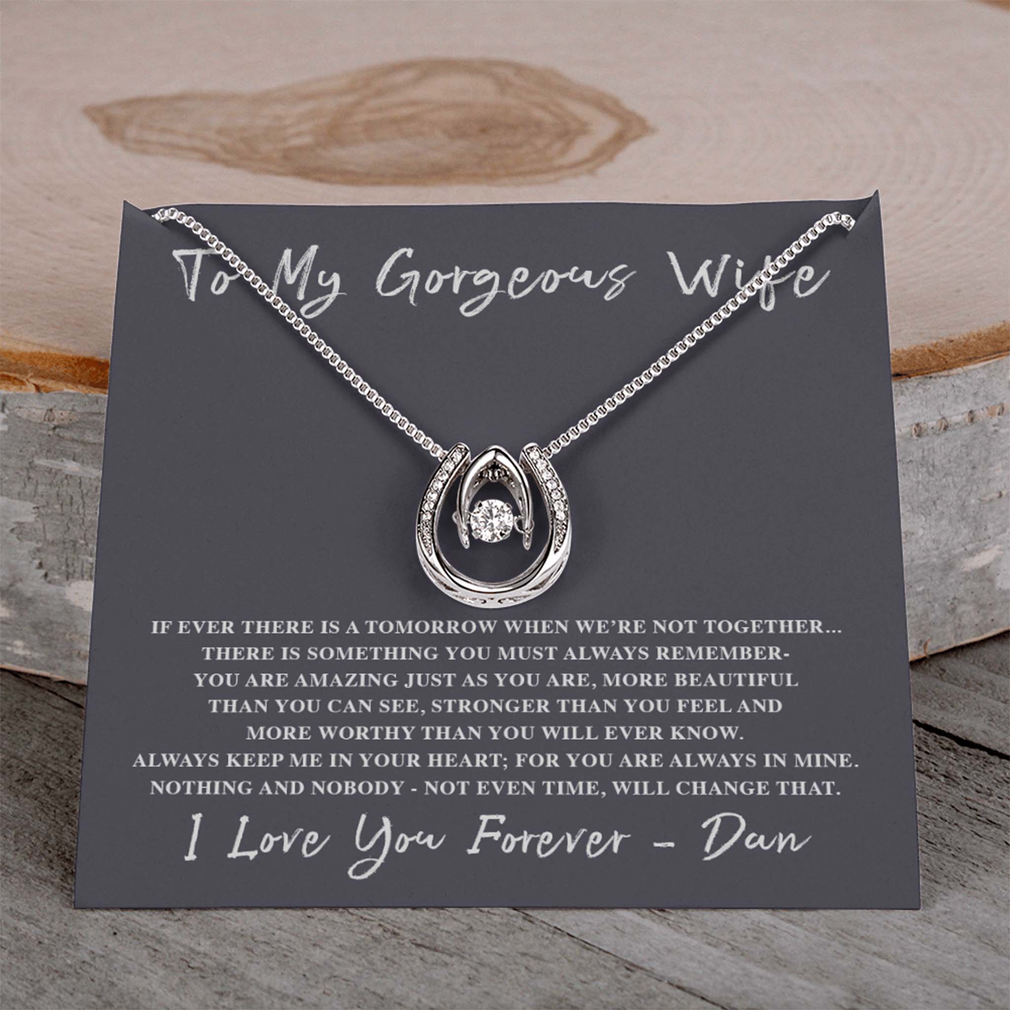 Lucky In Love Necklace If Ever There is a Tomorrow Personalized Insert CardCustomly Gifts