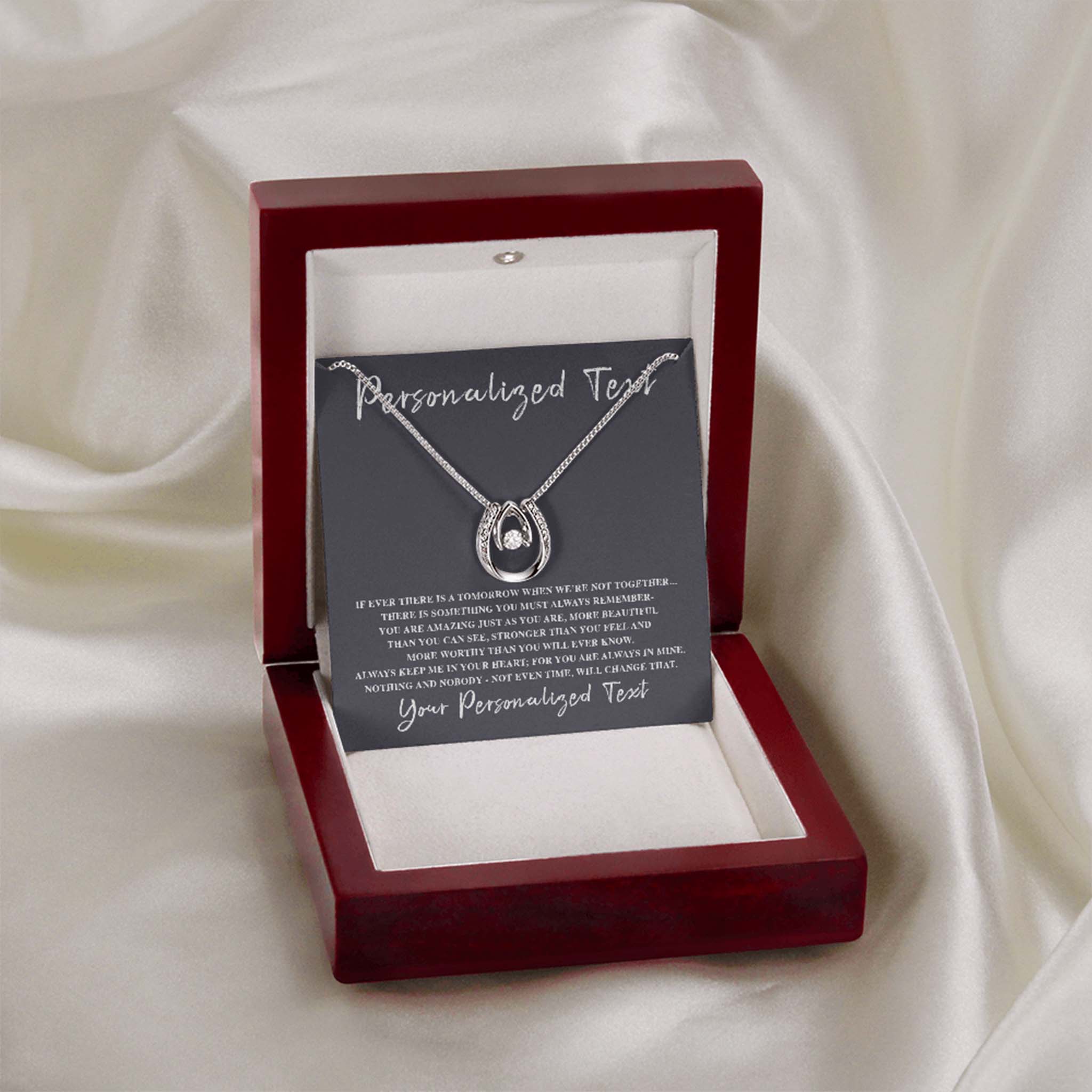 Lucky In Love Necklace If Ever There is a Tomorrow Personalized Insert CardCustomly Gifts