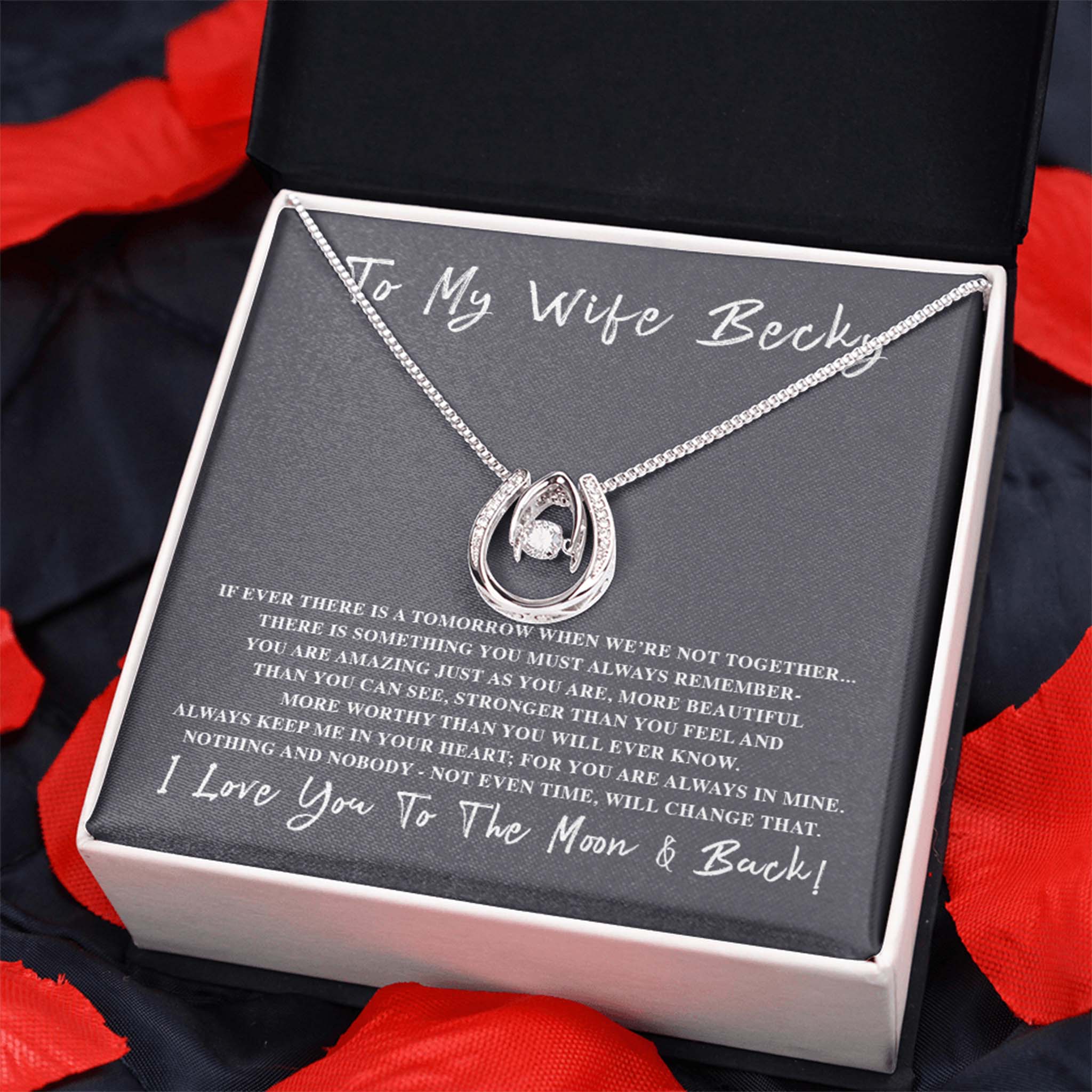 Lucky In Love Necklace If Ever There is a Tomorrow Personalized Insert CardCustomly Gifts