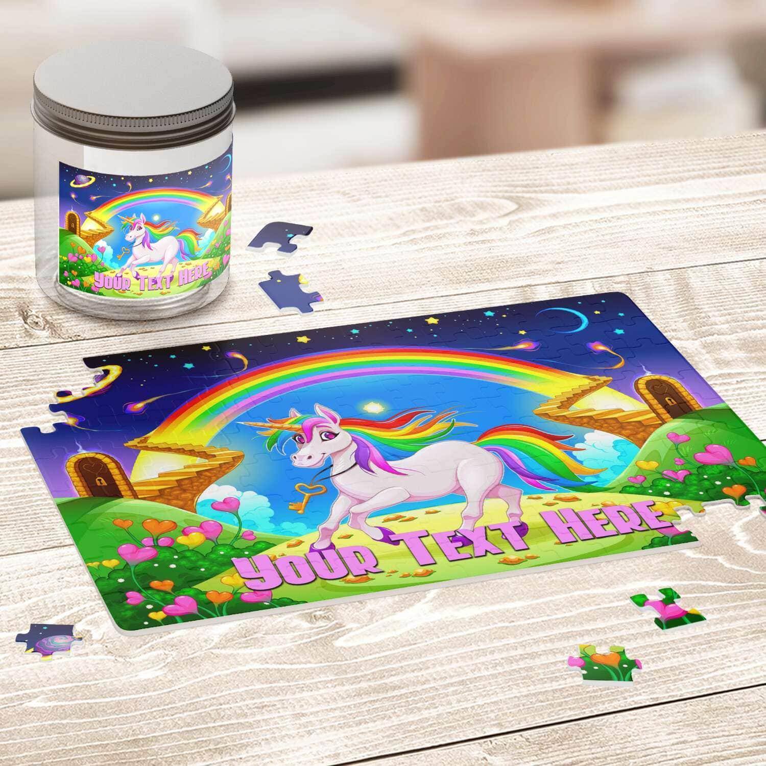 Magical Unicorn v1 Kids Personalized Premium 252 Piece Jigsaw PuzzleCustomly Gifts