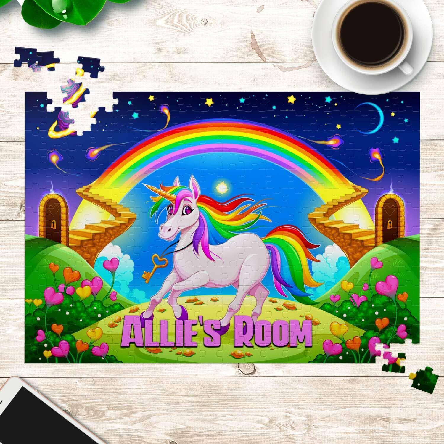 Magical Unicorn v1 Kids Personalized Premium 252 Piece Jigsaw PuzzleCustomly Gifts
