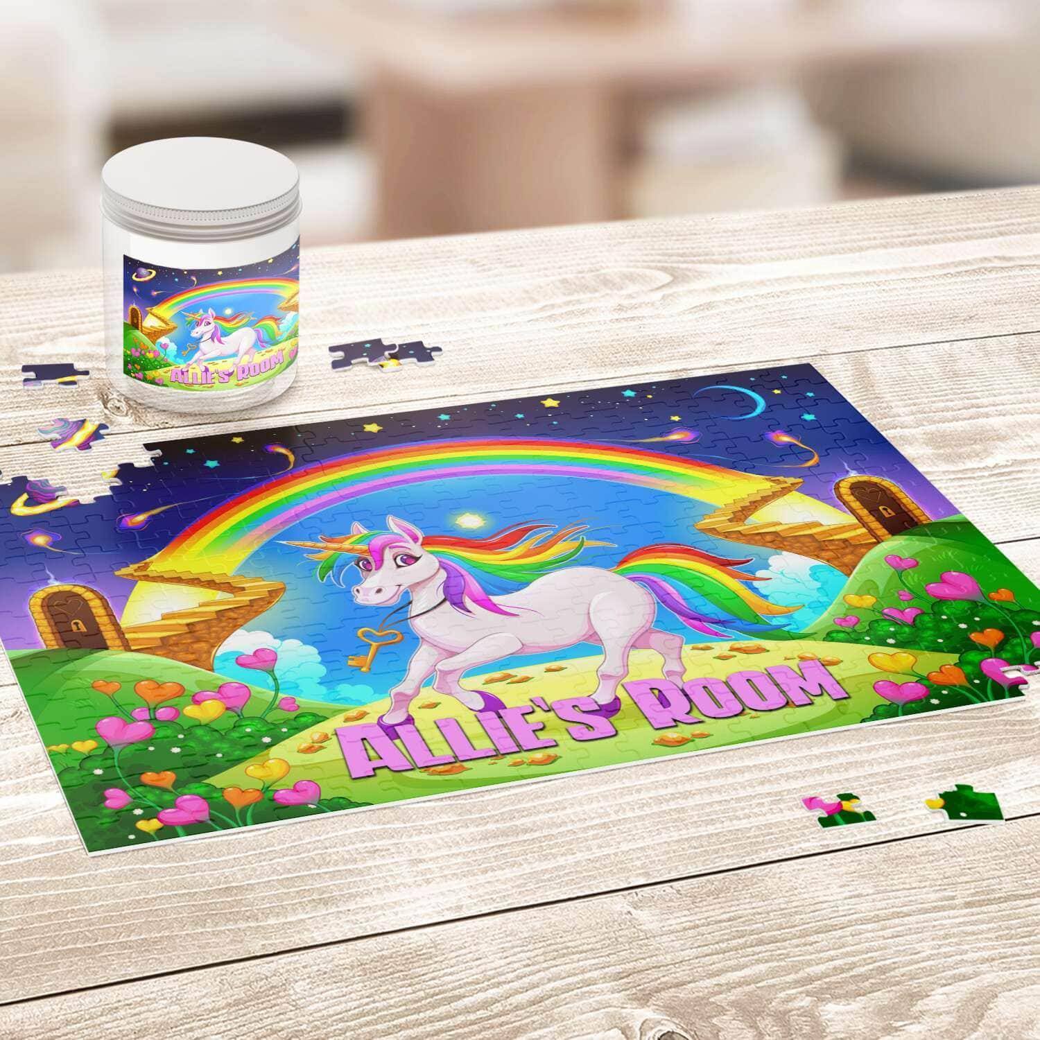 Magical Unicorn v1 Kids Personalized Premium 252 Piece Jigsaw PuzzleCustomly Gifts
