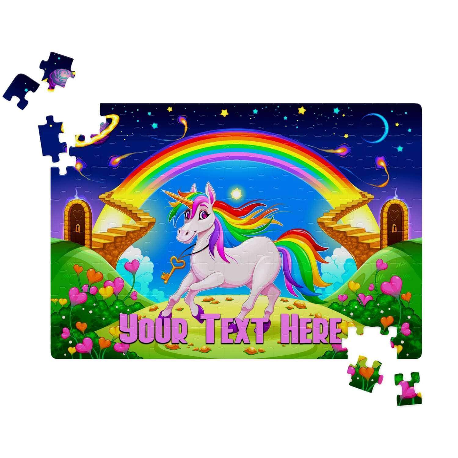 Magical Unicorn v1 Kids Personalized Premium 252 Piece Jigsaw PuzzleCustomly Gifts