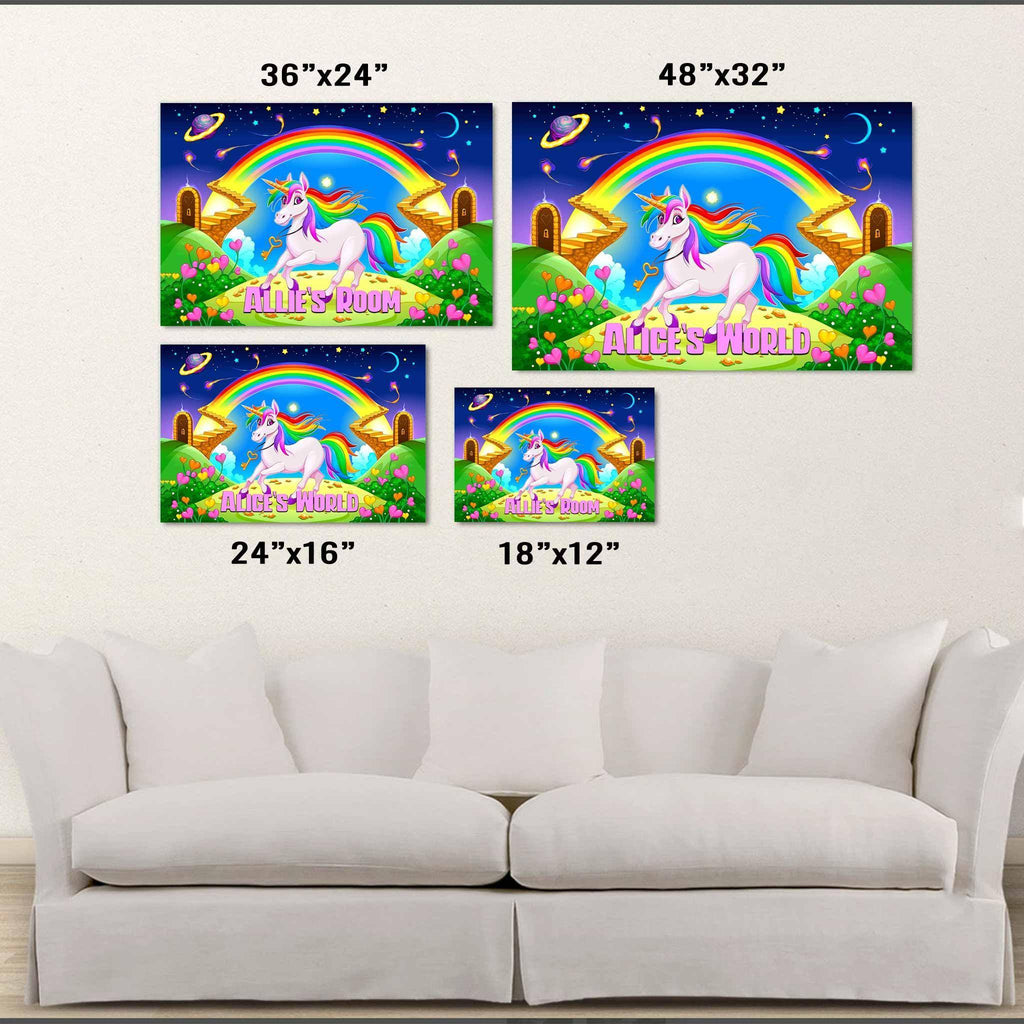 Magical Unicorn v1 Kids Personalized Premium PosterCustomly Gifts