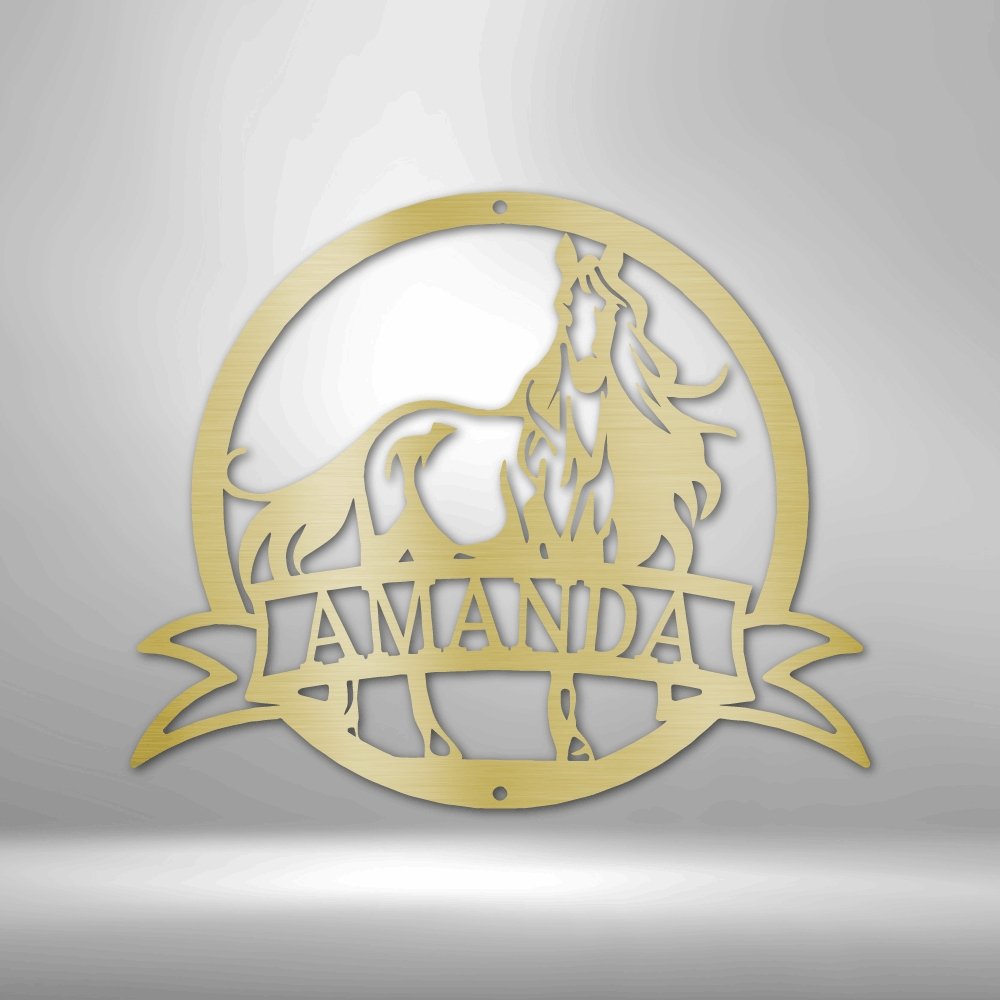 Majestic Horse Personalized Steel SignCustomly Gifts