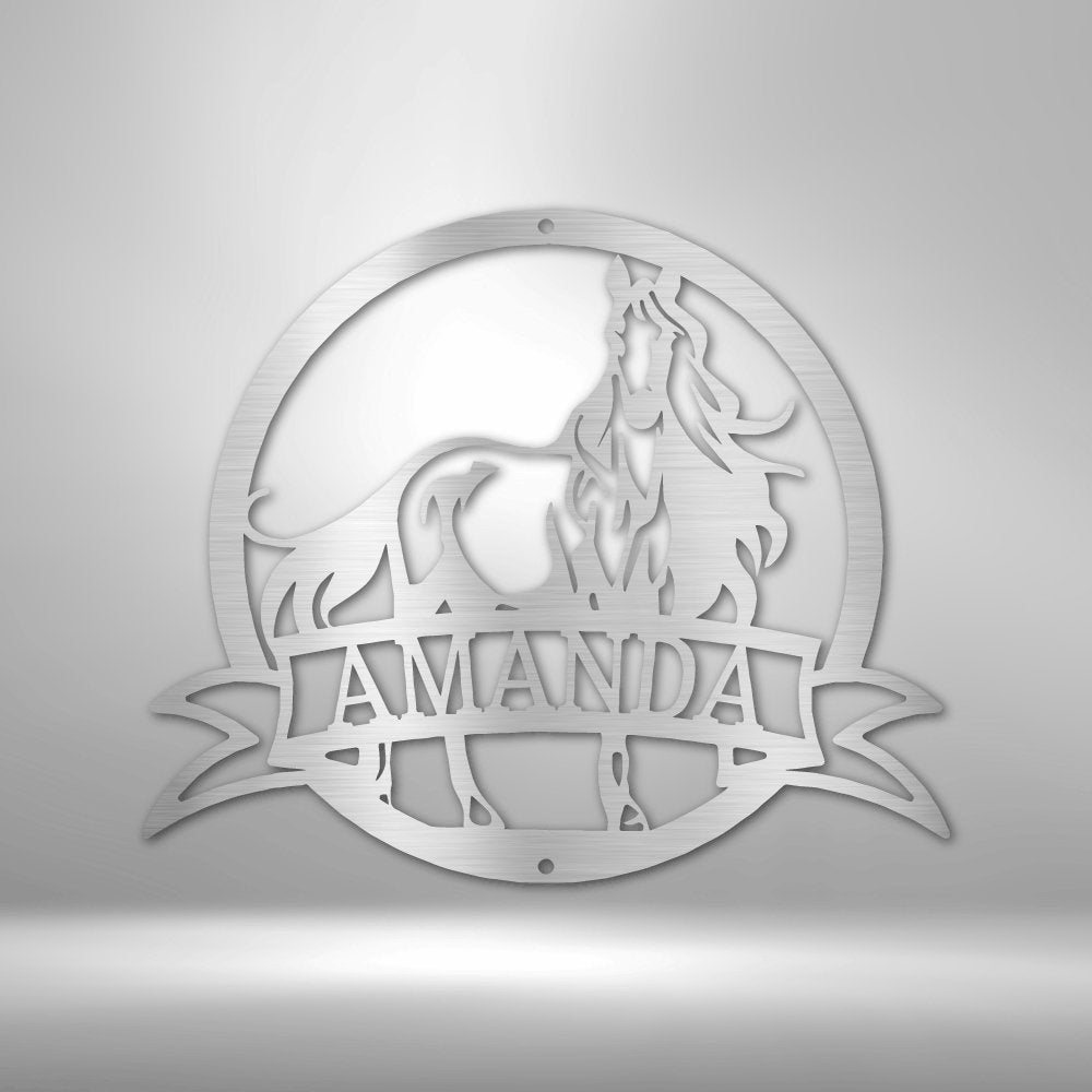 Majestic Horse Personalized Steel SignCustomly Gifts