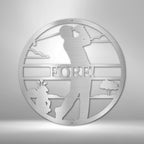 Male Golfer Monogram Personalized Steel Metal Sign Wall ArtCustomly Gifts