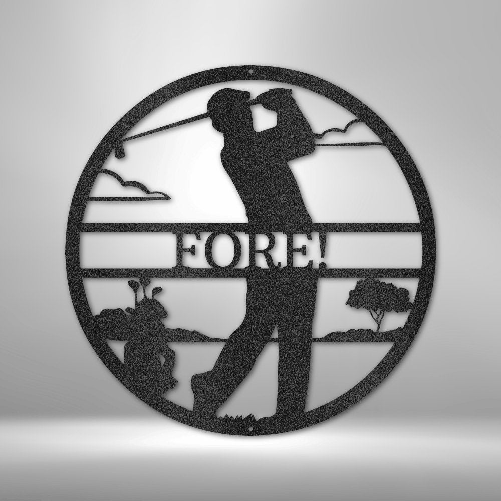 Male Golfer Monogram Personalized Steel Metal Sign Wall ArtCustomly Gifts
