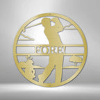 Male Golfer Monogram Personalized Steel Metal Sign Wall ArtCustomly Gifts