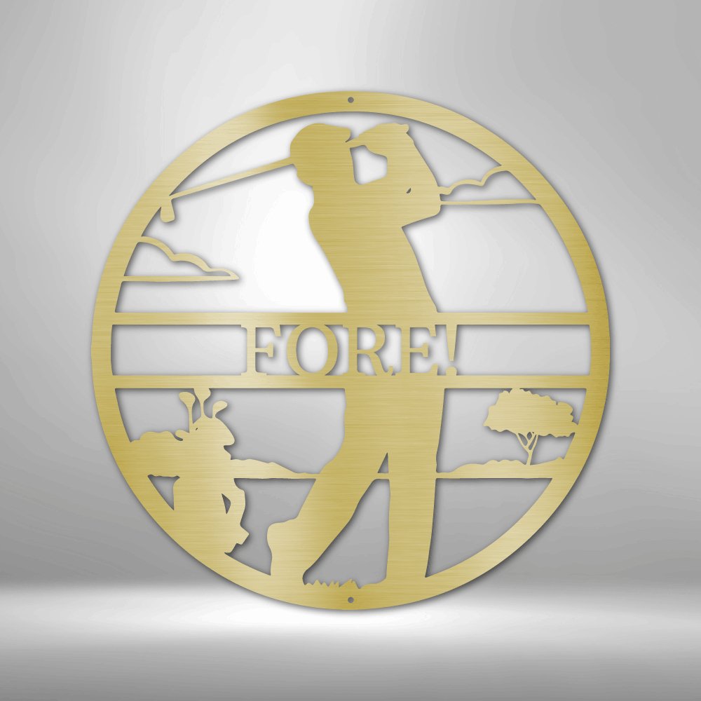 Male Golfer Monogram Personalized Steel Metal Sign Wall ArtCustomly Gifts