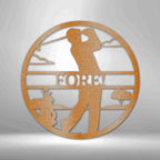 Male Golfer Monogram Personalized Steel Metal Sign Wall ArtCustomly Gifts