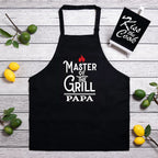 Master of The Grill Personalized Full Length Black ApronCustomly Gifts
