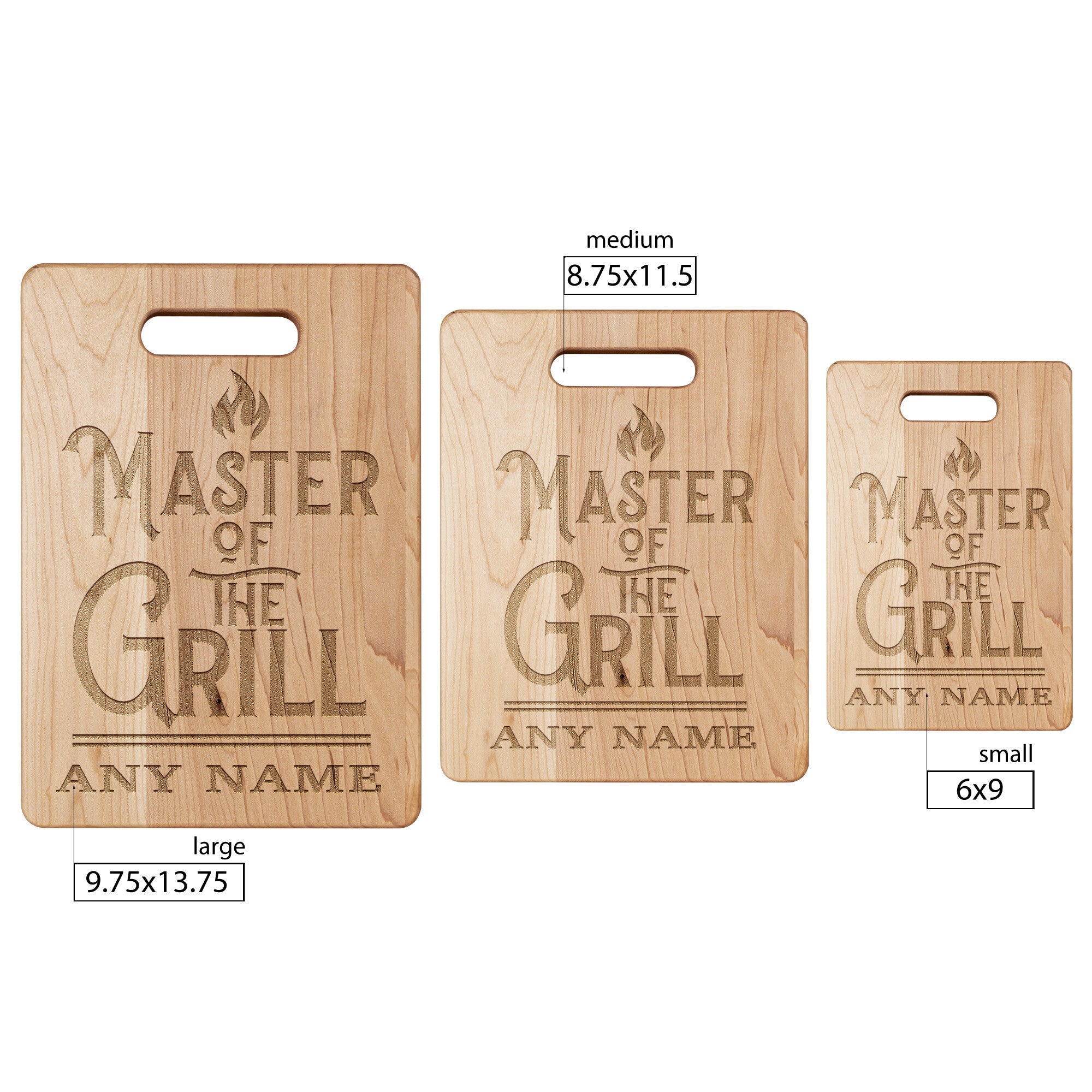 Master of The Grill Personalized Maple Cutting BoardCustomly Gifts