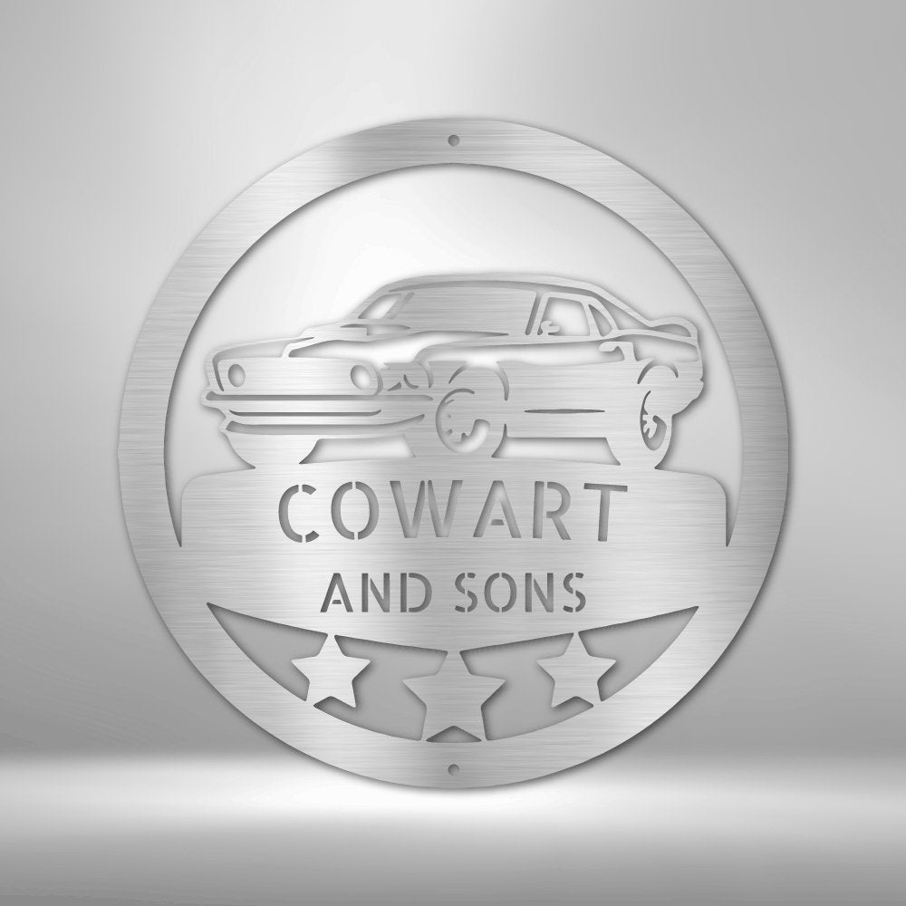 Master Workshop Classic Ford Mustang Personalized Steel SignCustomly Gifts