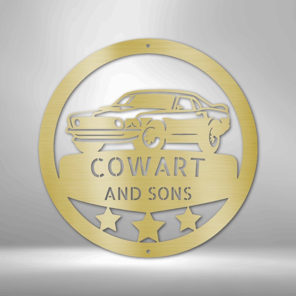 Master Workshop Classic Ford Mustang Personalized Steel SignCustomly Gifts