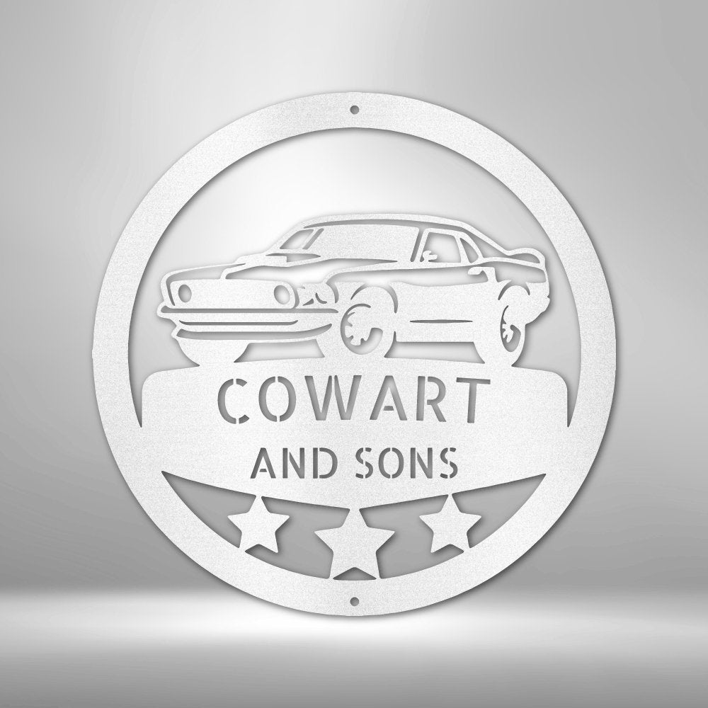 Master Workshop Classic Ford Mustang Personalized Steel SignCustomly Gifts