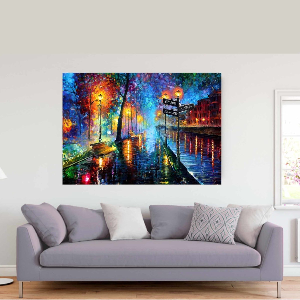 Melody of The Night Personalized Street Signs Painting Style CanvasCustomly Gifts