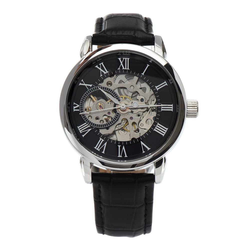 Men's Openwork Watch With Fully Personalized Message CardCustomly Gifts