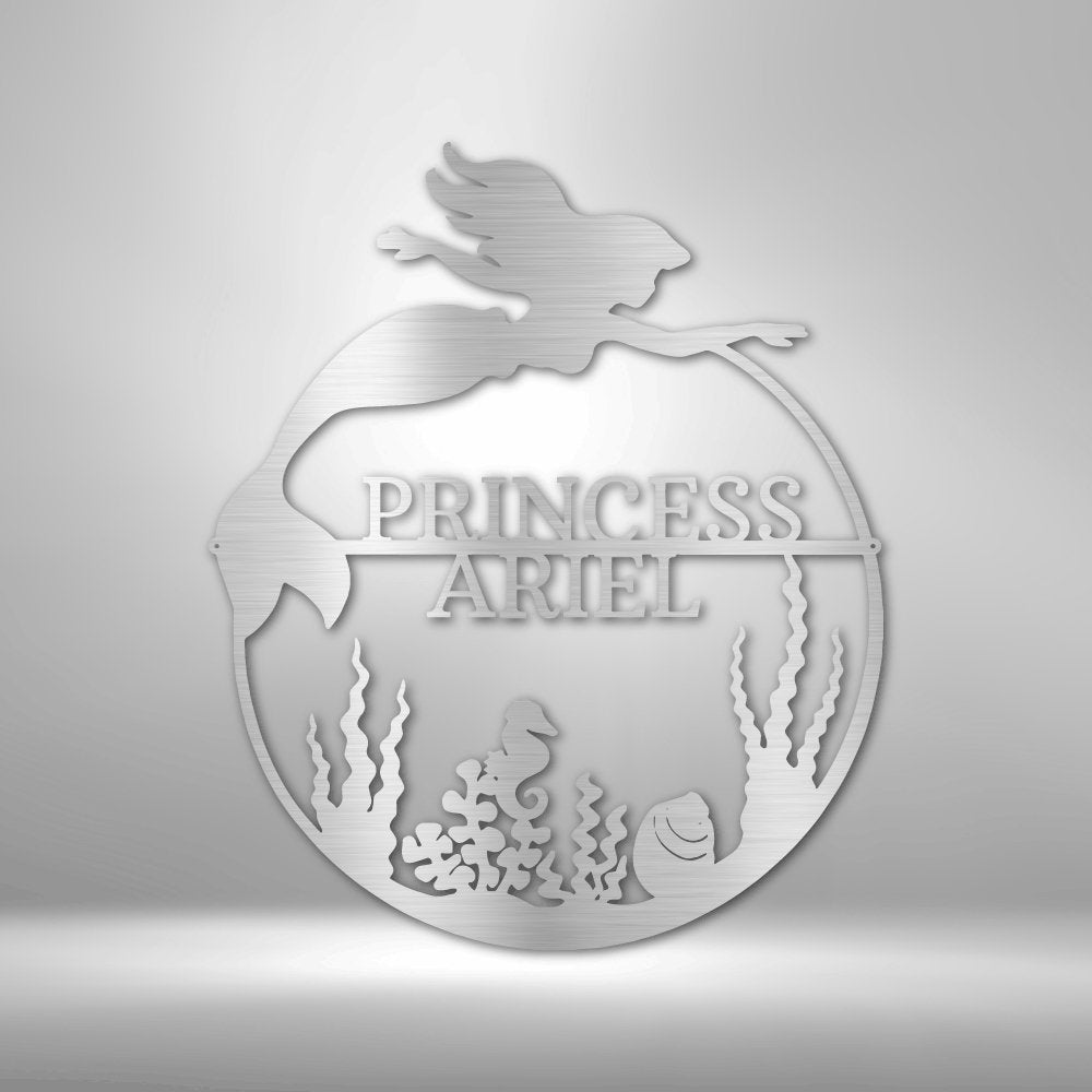 Mermaid 1 Personalized Name Text Steel SignCustomly Gifts