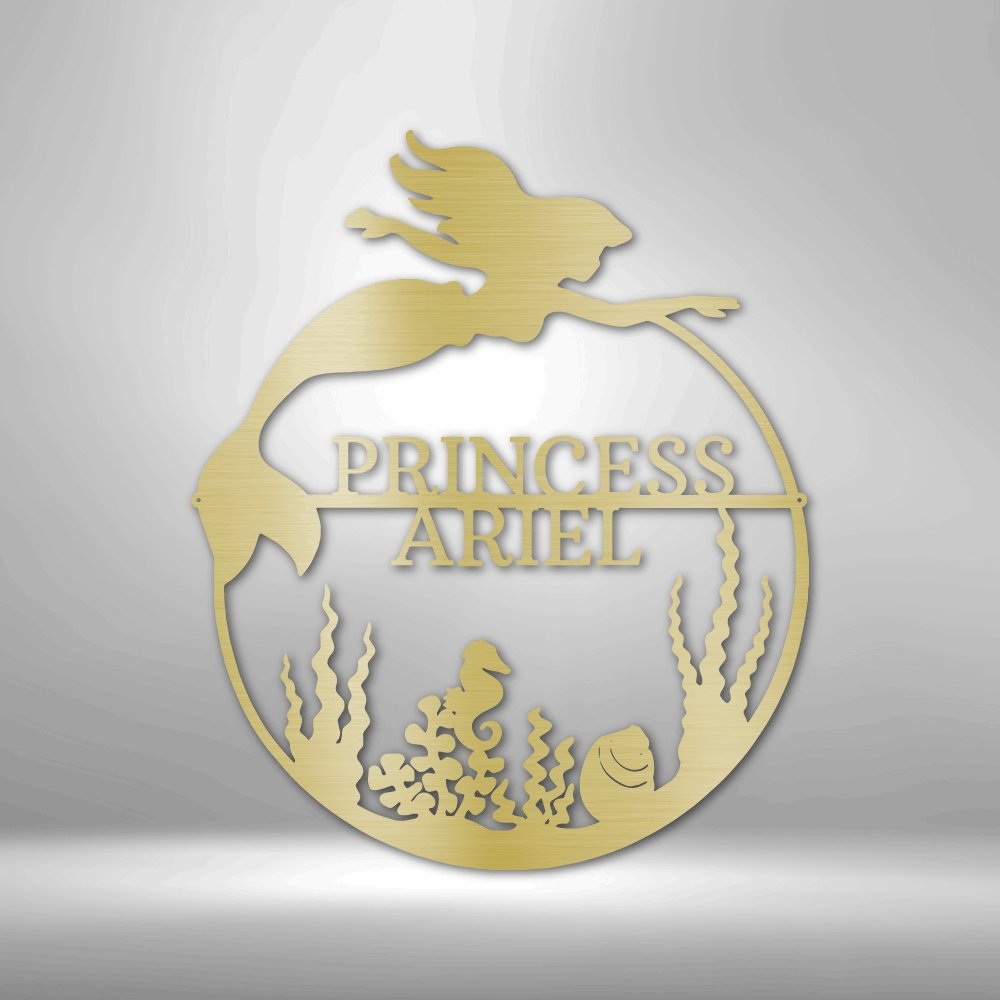 Mermaid 1 Personalized Name Text Steel SignCustomly Gifts