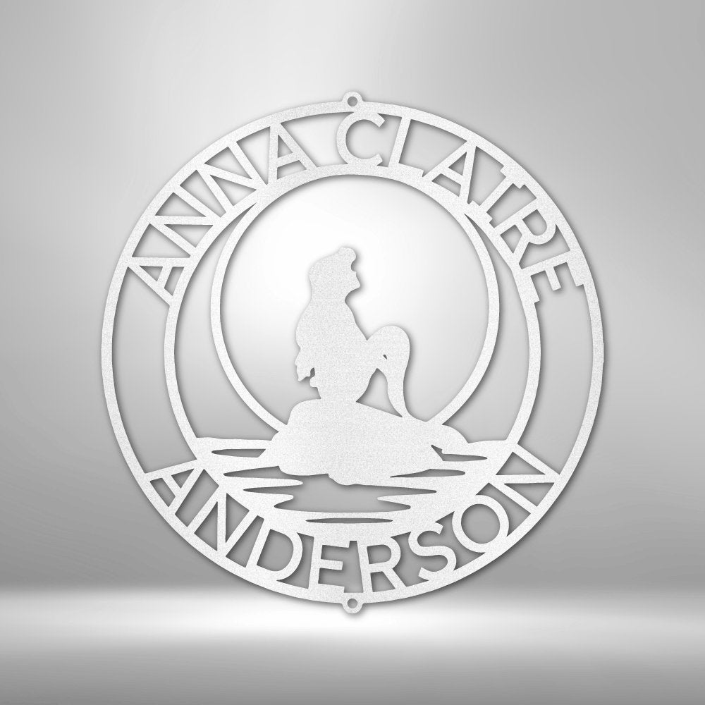 Mermaid 2 Personalized Name Text Steel SignCustomly Gifts